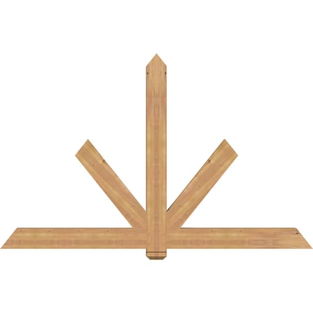 Ekena Millwork Kennewick Timber Gable Bracket, Western Red Cedar, 84"W x 53"H x 3 1/2"D x 5 1/2"F, 15/12 Pitch GBW084X53X0406KEN00SWR